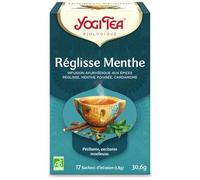 YOGI TEA - Réglisse Menthe Bio - Infusion Bien-Être Sans Caféine - Mélange de Réglisse, Menthe poivrée & Cardamome - 17 Sachets