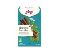 YOGI TEA - Réglisse Menthe Bio - Infusion Épicée Bio Naturellement Sans Caféine - Mélange de Réglisse, Menthe poivrée & Cardamome - 17 Sachets
