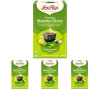 YOGI TEA - Thé Vert Matcha Citron Bio - Infusion Bien-Être au Thé Vert, Matcha, Citronnelle & Citron - 17 Sachets (Lot de 4)