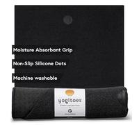 Yogitoes Manduka Serviette de yoga pour tapis antidérapant et séchage rapide pour yoga chaud avec points antidérapants en caoutchouc 177,8 cm de long Onyx fin et léger