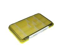 YOGOTEU Boîte de rangement étanche pour articles de pêche avec séparateurs réglables - Boîte de rangement transparente pour leurres de pêche - Jaune