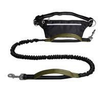 YOGOTEU Sac banane multifonction pour promener le chien + longue laisse pour course à pied, jogging, sac banane réfléchissant