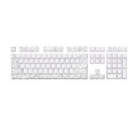 YOGOTEU Touches PBT - 108 touches PBT - Par sublimation - Blanc - Impression avant rétroéclairée - Pour clavier MX