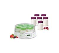 LITTLE BALANCE 8487 Yaourtière 7 Digital, Yaourtière + 13 Pots en Verre 190ml pour des yaourts faits maison, Timer jusqu'à 14h, Arrêt automatique, Blanc