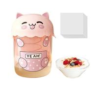 Yogurt Strainer, Cat Shaped Yo gurt Strainer, Dustproof Food Sieve Sifter Kitchen Tools, Fine Mesh Filtering Design, Easy to Clean Durable Build, Ideal for Baking Milk, 20.3x15cm