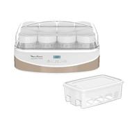 Yogurteo Family yaourtière pour yaourt et fromage blanc, 12 pots de yaourt de 200 ml, bac à fromage blanc de 1 L