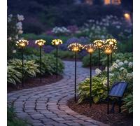 Lot de 5 piques lumineux solaires décoratifs LED blanc chaud YOGY PICK TALL 5m