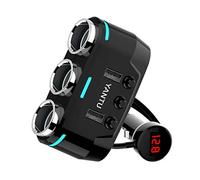 YoH294 Multiprise allume-cigare 3 voies Chargeur USB 12 V