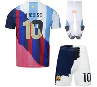 YOHA Argentine Barcelona Miami #10 Maillot de Football et Short pour Enfants Set Cadeau Tailles Jeunesse (Mélanger,24)