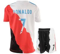 YOHA Madrid Manchester Torino Trio Édition Spéciale Vintage #7 Maillot de Football et Short pour Enfants Set Cadeau Tailles Jeunesse (Mixte,140)