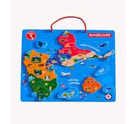 YOHEL Puzzle Éducatif en Bois Magnétique, Carte de Guadeloupe, 32 Pièces, 35x31 cm, Livret Multilingue, Découverte Culturelle, dès 4 Ans Livraison Point Relais