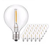 Yohencin Lot de 25 ampoules LED G40 3 W Blanc chaud E12 3 V Basse tension Ampoules LED Angle 360 ° pour guirlande lumineuse solaire G40 Résistant aux intempéries Éclairage extérieur