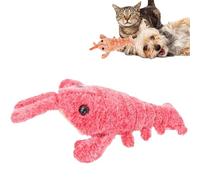 YOHFRFGX Furry Fellow Interactive Dog Toy, Floppy Lobster Interactive Dog Toy, Interactive Dog Toy, Low-Noise Jumping Lobster Interactive Toy, USB Charging Jumping Lobster Cat Toys (Pink)