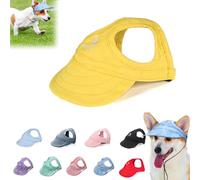 YOHFRFGX Outdoor Sun Protection Hood for Dogs, 2024 New Dog Outdoor Sun Protection Hat, Sun Hat for Dogs, Dog Hat, Puppy Sun Hat, Adjustable Strap (M,Yellow)
