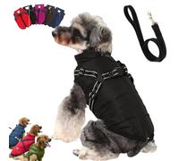 YOHFRFGX Pawbb Dog Jacket, Pawbb - Waterproof Winter Jacket with Built-in Harness, Furry King Dog Winter Coat with Harness, Dog Winter Jacket with Warness, for Small Medium Large Dog (2XL,Black)
