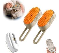YOHFRFGX Spritz Defur Comb for Cats, Spritz Defur Comb, Celery Pets Steam Brush, 3 in 1 Water Cat Brush, Self Cleaning Steam Cat Brush, Grooming Brush for Removing Tangled and Loose Hair (2 pcs,Gray)