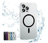 YOHFRFGX Superideamall Super Idea Mall Phone Case, Magnetic Charging Anti-Collision Matte Protective Case, All-Inclusive Camera Lens Protector Phone Case, for iPhone12 13 14 15 Pro Max (13Pro,Silver)