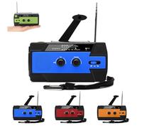 YOHFRFGX Wild Summit Gear Radio, Wildsummit All-in-One Radio Emergency Solar Powered Radio, Multifunctional 4000mah Large Capacity Emergency Crank Radio, NOAA Weather Radio (Blue)