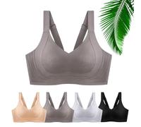 YOHFRFGX Wire-Free Non-Marking Skin-Friendly Push-Up Bra, 2024 New Daily Comfort Wireless Shaper Bra (Brown,2XL)