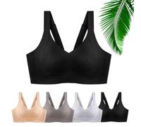 YOHFRFGX Wire-Free Non-Marking Skin-Friendly Push-Up Bra, 2024 New Daily Comfort Wireless Shaper Bra (Black,2XL)