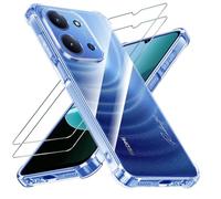 Yohii Coque de protection pour Xiaomi Redmi 15C 4G/5G / Poco C85 Crystal - Avec 2 pièces de protection blindée en verre blindé - En silicone TPU - Anti-chocs - Protection à 360 ° - Transparent