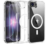 Yohii Coque Magnétique pour iPhone 16e/iPhone 17e avec 2 Verre Trempé, [Protection Caméra] Compatible avec MagSafe, Protection Militaire Étui Hybrid Antichoc Dos Anti-Rayures Housse, Transparente