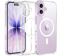 Yohii Coque Magnétique pour iPhone 17 avec 2 Verre Trempé, Compatible avec MagSafe, [Protection Caméra] Protection Militaire Étui Hybrid Antichoc Dos Anti-Rayures Housse, Transparent