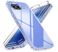 Yohii Coque pour Google Pixel 10a 5G Aver 2 Pièces Verre Trempé [Protection de la caméra], PC et TPU Silicone Souple Anti Jaunissement Absorption de Choc et Scratch Étui, Transparent