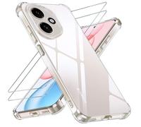 Yohii Coque pour Honor 400 5G avec 2 Verre Trempé,【Protection Caméra】 Protection Militaire Étui Housse Ultra Mince Antichoc Anti-Rayures Case - Transparent