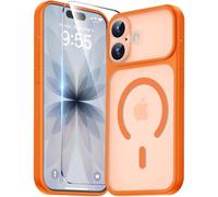 Yohii Magnétique Coque pour iPhone 17 avec 1 Verres Trempés, Compatible avec MagSafe [Protection Caméra] Anti Rayures Antichoc Militaire Housse pour iPhone 17 - Orange