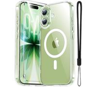 Yohii Magnétique Coque pour iPhone 17 avec 1 Verres Trempés et Cordon, Compatible avec MagSafe [Protection Caméra] Anti Rayures Antichoc Militaire Housse pour iPhone 17 - Transparent