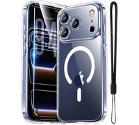 Yohii Magnétique Coque pour iPhone 17 Pro avec 1 Verres Trempés et Cordon, Compatible avec MagSafe [Protection Caméra] Anti Rayures Antichoc Militaire Housse pour iPhone 17 Pro - Transparent