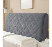 YOHOCS Housses de Tête de lit, Tissu Velours Stretch Doux Protecteur Antipoussière, Housse De Décoration De Dossier pour Lits Simples Doubles King Size,Dark Grey,160cm
