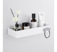 YOHOM Adhésif Étagère Salle de Bain Sans Percage Blanc Tablette Murale Autocollante Etagère Flottante Douche Plastique Etagere a coller sur Carrelage