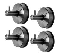 YOHOM Crochet Mural Ventouse Salle de Bain et Cuisine - Accroche Torchon, Porte Serviette, Patère Douche, Crochet Manteau - INOX Brossée 4 Pièces