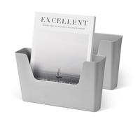 YOHOM Porte-Dossier Adhésif Pour Porte Organisateur de Courrier et de Magazines, Fixation Murale Pour Bureau, Simple Pochette (Gris-2)