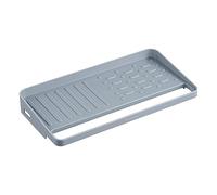 YOHOM Porte Éponge Évier Cuisine avec Ventouse en Plastique Support pour Éponge de Cuisine Rangement Evier Cuisine Organisateur avec Porte-Serviettes Gris