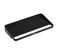 YOHOM Porte Éponge Évier Cuisine avec Ventouse Support Éponge Rangement pour Organisateur Eponge de Cuisine 2 en 1 avec Porte-Torchon Noir Plastique