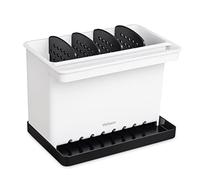 YOHOM Porte Éponge Evier Cuisine Plastique Rangement Eponge Cuisine Noir Porte Éponge avec Égouttoir Plateau Support pour Éponge Brosses
