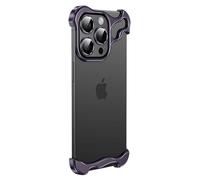 Yohryi Coque pour iPhone 15 Pro Max/15 Pro/15 Plus/15, Aluminium de qualité aérospatiale, Design sans Bordure, Minimaliste, Fine, légère, avec Protection d'appareil Photo,Purple,15 Pro Max