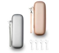 YoHyien 2 Pièces Etui Brosse a Dent Electrique pour Oral B IO/Oral B Pro/Philips Sonicare, Boite Brosse à Dent Électrique Portable, Étui de Voyage Rigide pour Rangement (Argenté + Or Rose)