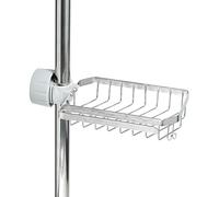 YoHyien Etagere Douche sans Percage en Acier Inoxydable, Porte Savon Barre 22-32 mm, Support Gel Douche, Shampoing pour Salle de Bain, Rangement Eponge Robinet Cuisine avec Porte-Serviettes (Argente)