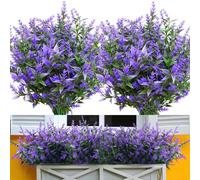 Yoicn Lth Lot de 12 Lavande Artificielle Résistante aux UV, Fausses Fleurs en Plastique pour Décoration Intérieur Extérieur, Maison, Jardin et Arrangements Floraux