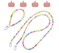 Yoicn Lth Lot de 2 dragonnes pour téléphone en perles bohèmes avec patchs, chaîne universelle anti-perte, bijou portable pour clés et sac à main, femmes et filles