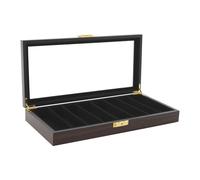 YOICUATGNA Présentoir à couteaux de poche pour 8 couteaux, aspect ébène, doublure en flanelle, fenêtre en verre, serrure en métal, organisateur et boîte de collection, cadeau pour homme