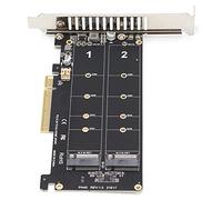 Yoidesu Carte Adaptateur, Double SSD M.2 NVMe vers PCIE X8 M Key Convertisseur de Disque Dur, Carte D'extension de Lecteur Adaptateur M.2 PCIE(ph45)