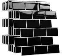 Yoillione dalles vinyles autocollantes noires 10 pcs pour cuisine et salle de bain