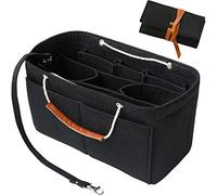 Yoillione Feutre Organisateur de Sac à main femme, Multi Poches Sac Interieur Noir, Bag in Bag Organizer Grand Sac Organiseur avec Poignée