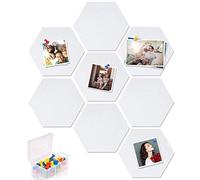 Yoillione Tableau en feutre hexagonal pour maison et bureau, tableau d'affichage blanc avec 20 punaises