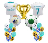 Yoimckay 25 Pcs Décorations de Fête D'anniversaire sur le Thème du Football Garcon, Ballons Football, Ballon en Aluminium Trophée, ballons en latex, Décorations de la Fête de football ballon